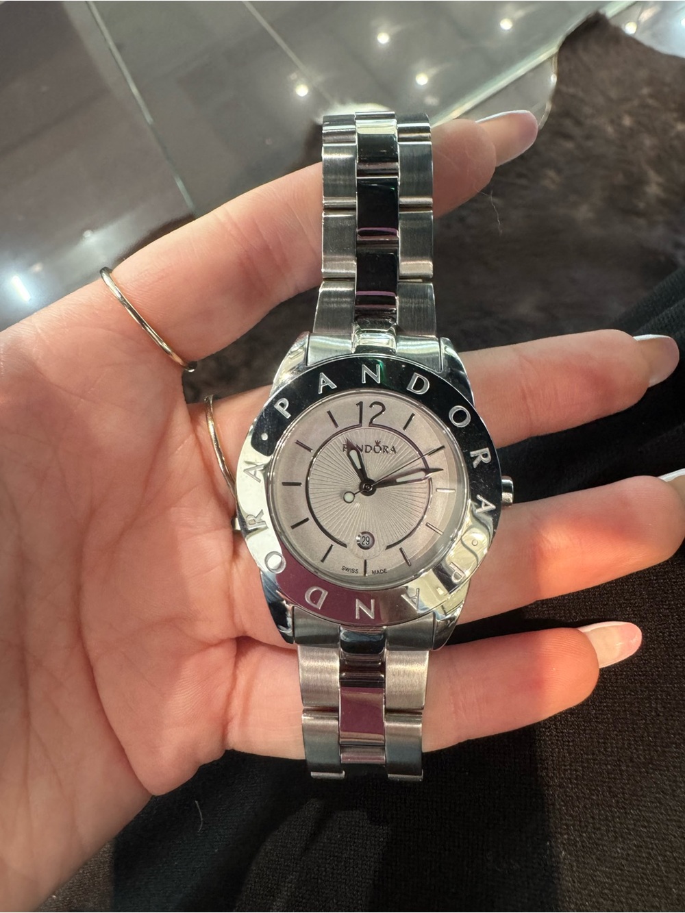 New Pandora Imagine Black Crown Diamond Stainless Steel Watch